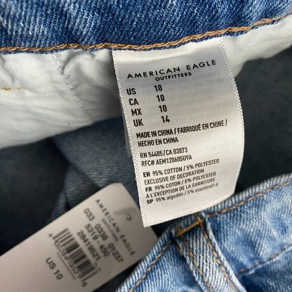 American‎ Eagle Mom Shorts Size 10 Denim High Rise Cuffed Blue NWT SS-1483 - Picture 9 of 10